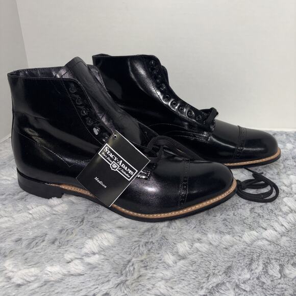 Stacy Adams Men's Madison Boot High Top Biscuit Black 10.5 E New W/ Box - Picture 1 of 8